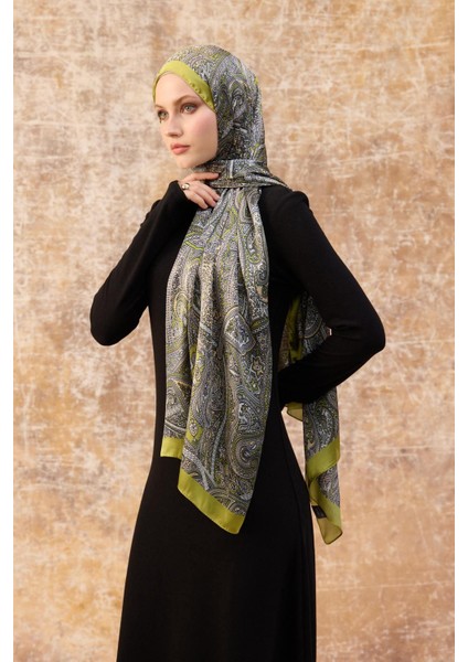 Yağ Yeşili Hint Vual Şal - 5003-12 fiyatları
