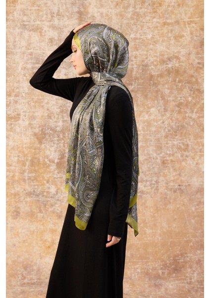 Yağ Yeşili Hint Vual Şal - 5003-12 modelleri