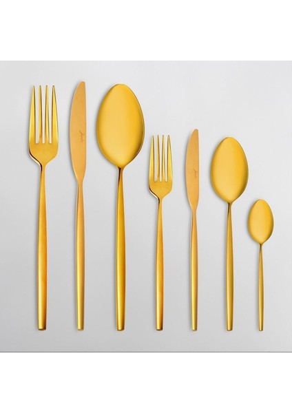 5900 Infinity 12 Kişilik 84 Parça Titanyum Gold Çatal Kaşık Bıçak Takımı modelleri