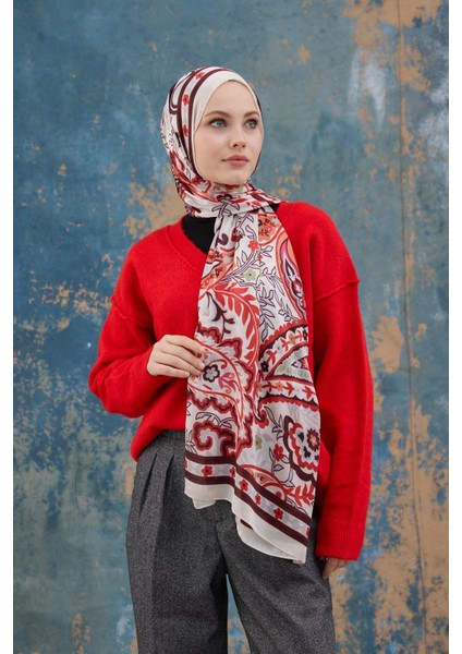 Siyah Hint Vual Şal - 5004-10