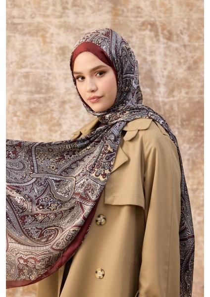 Bordo Hint Vual Şal - 5003-02