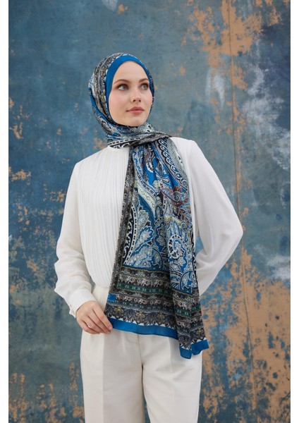 Indigo Hint Vual Şal - 5007-03