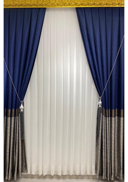 Üst Kalite Etek Nakışlı (1/3 Sık Pile) Kırık Beyaz Tül Perde fiyatları