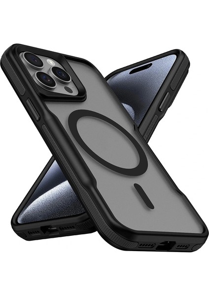 Apple iPhone 14 Pro Max Kılıf Magsafe Şarj Özellikli Military Airbag Şeritli Redclick Lamer Kapak