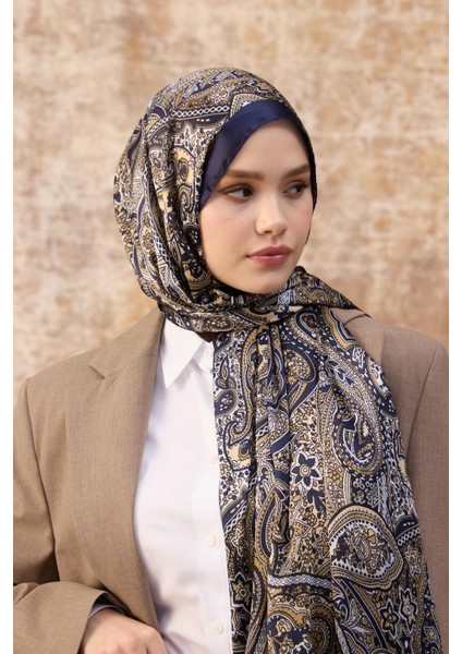 Lacivert Hint Vual Şal - 5003-07