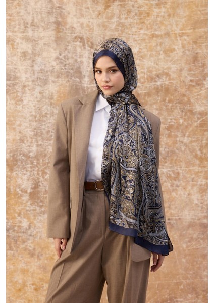 Lacivert Hint Vual Şal - 5003-07 fiyatları