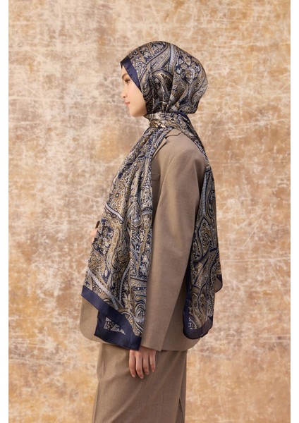 Lacivert Hint Vual Şal - 5003-07 modelleri