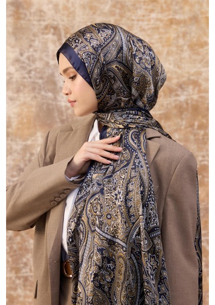 Lacivert Hint Vual Şal - 5003-07 fırsatları