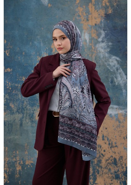 Gri Hint Vual Şal - 5007-11