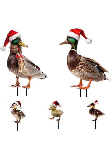 5x Noel Ö Heykelleri Kazıkları Dekoratif Figürler, Gerçekçi A (Yurt Dışından)