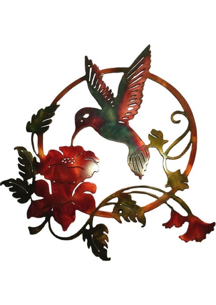 Metal Açı Iç Dekor Kardinal Kuş Heykeli Asılı 31.5X32X0.8CM (Yurt Dışından)