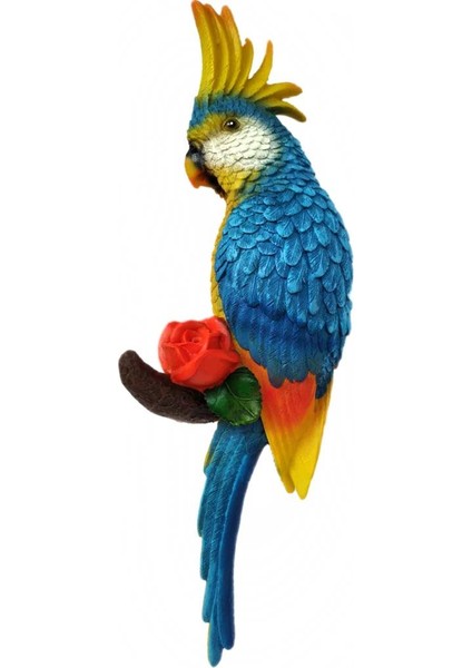 Reçine Papağş Heykelcik Heykel Süsleme Patio Askı Kancası Mavi (Yurt Dışından) fiyatları