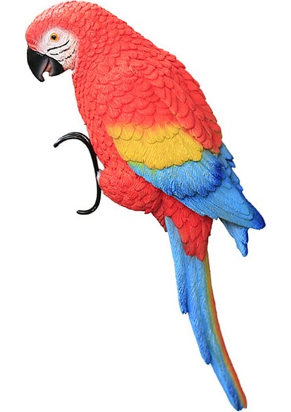 Simülasyon Papağan Heykeli Dekoratif Figür Süslemeleri Papağ Makav Kuş Heykeli Kırmızı (Yurt Dışından) modelleri