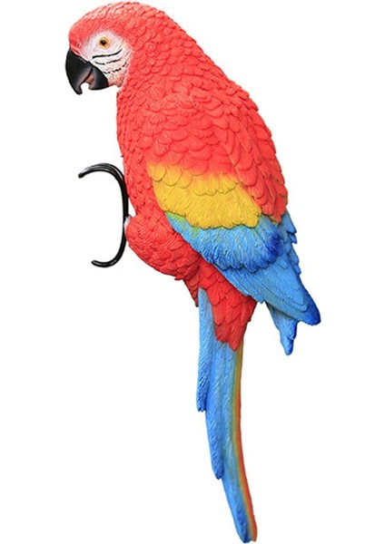 Simülasyon Papağan Heykeli Dekoratif Figür Süslemeleri Papağ Makav Kuş Heykeli Kırmızı (Yurt Dışından) fırsatları
