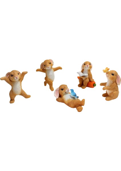 5x Tavşan Minyatür Peri Figürleri Koleksiyonu Ev Dekorasyonu El Sanatları Minyatür (Yurt Dışından) fiyatları