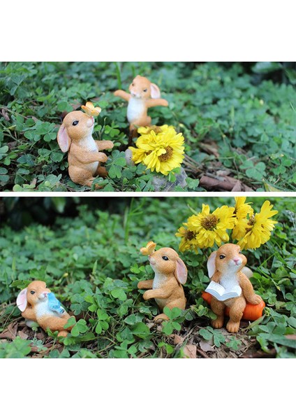 5x Tavşan Minyatür Peri Figürleri Koleksiyonu Ev Dekorasyonu El Sanatları Minyatür (Yurt Dışından) indirimleri