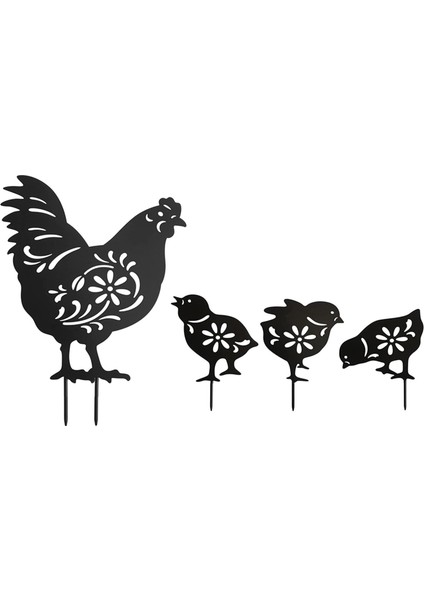 4 Heykeli Tavuk Heykeli Veranda Açık Avlu Için (Yurt Dışından)