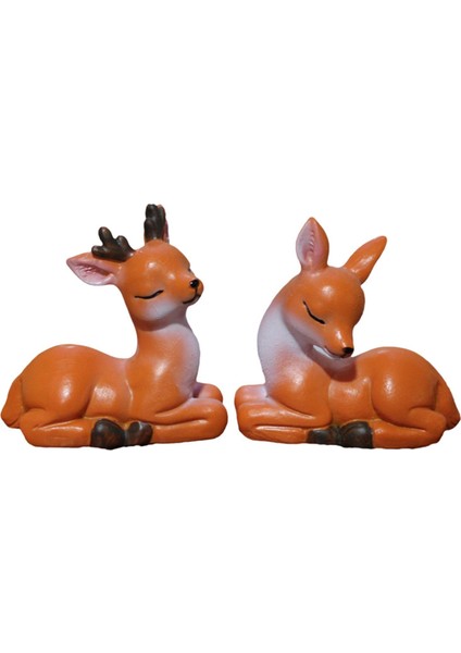 2 Karikatür Minyatür Geyik Figürleri Peri Aksesuarları Geyik Süsü (Yurt Dışından) fiyatları