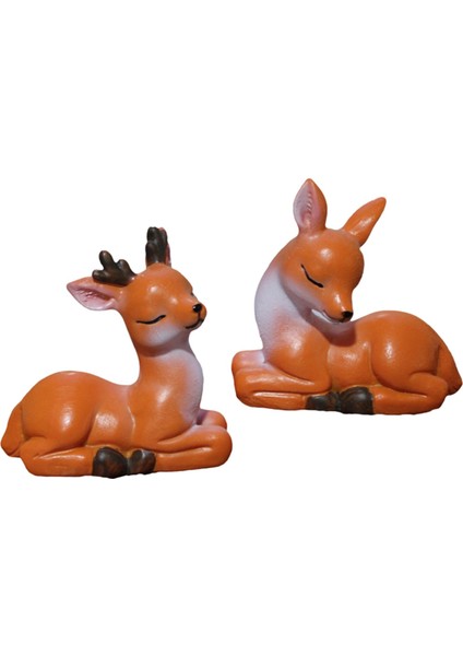 2 Karikatür Minyatür Geyik Figürleri Peri Aksesuarları Geyik Süsü (Yurt Dışından) fırsatları