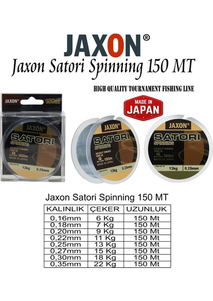 Jaxon Satori Spinning 150 mt 0,25 mm