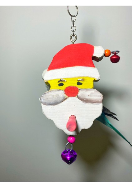 Şapkalı Çanlı Noel Baba Figürlü Kuş Tüneği