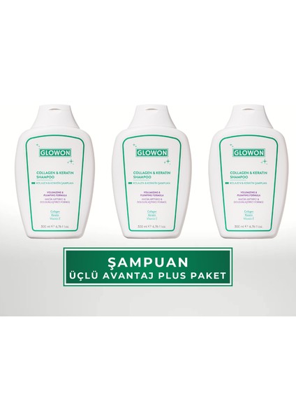 KOLAJEN VE KERATİN ŞAMPUAN ÜÇLÜ AVANTAJ PLUS PAKET