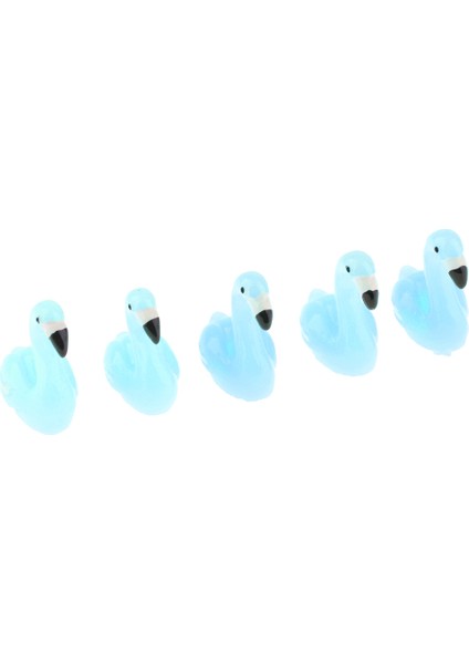 5 Mini Reçine Flamingo Figür Dekoru Yap Mavi (Yurt Dışından)