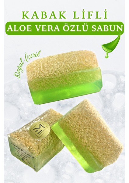 Doğal Kabak Lifli Aloe Vera Özlü Sabun Etki Cilt Bariyerini Yeniler Nemlendirir