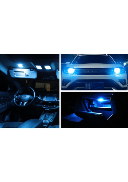 T10 3030 Chip 12Ledli Turkuaz Led Ampul Aktif Canbus