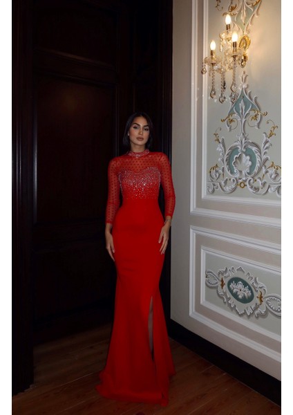 Asra Tül Detay Işıltılı Abiye 583080