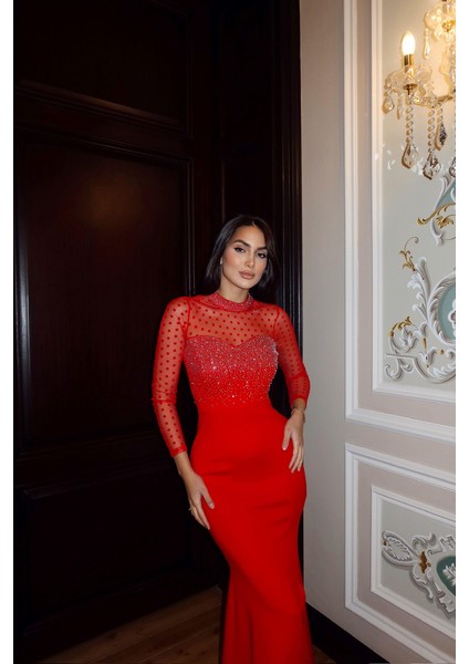 Asra Tül Detay Işıltılı Abiye 583080 modelleri