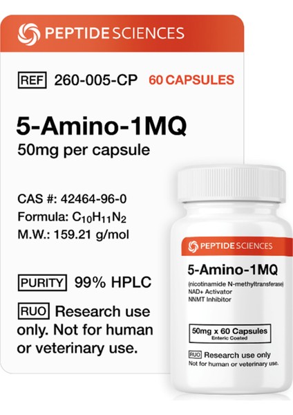 Peptıde Scıences 5-Amino-1mq (60 Capsules) Made In Usa