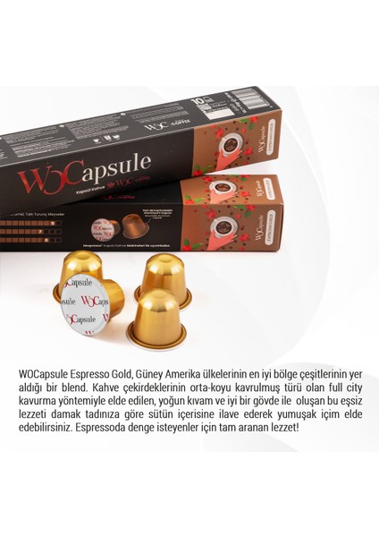 Wocapsule Espresso Gold Nespresso Uyumlu Kapsül Kahve 10'lu Kutu