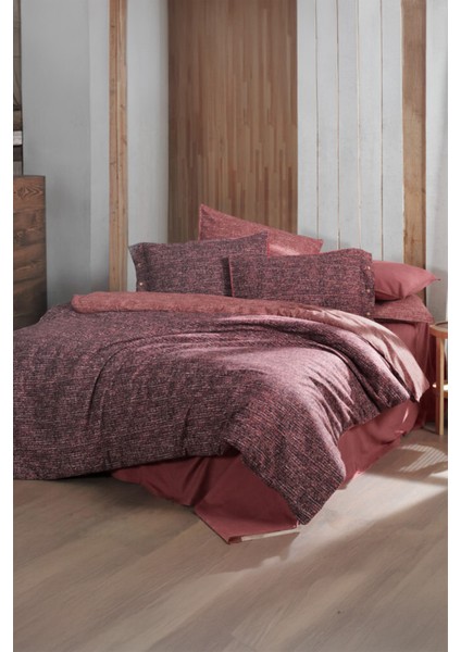 Glamis Bordo Pamuk Flanel King Size Nevresim Takımı