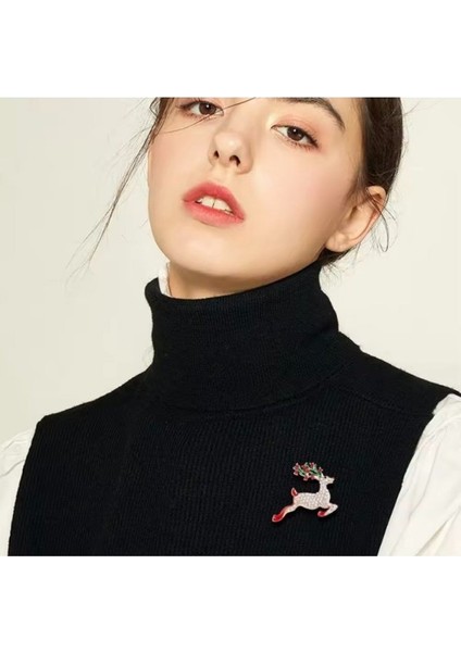 Kırmızı Detaylı Taşlı Geyik Broş indirimleri