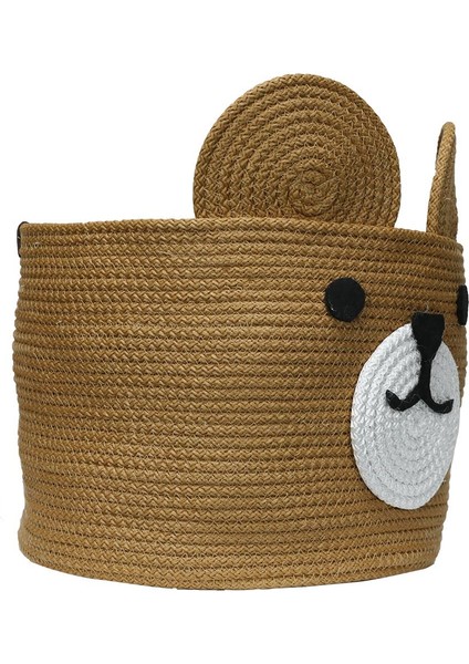 El Işçiliği Hasır Jüt Ip Sepet 29*28 cm - 6136