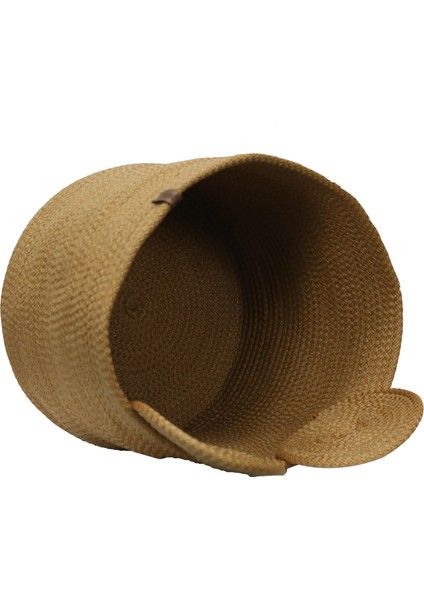 El Işçiliği Hasır Jüt Ip Sepet 29*28 cm - 6136