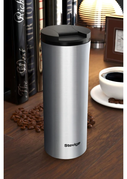 2 Go Paslanmaz Çelik Termos Bardak 400 ml Travel Mug Inox ST-200