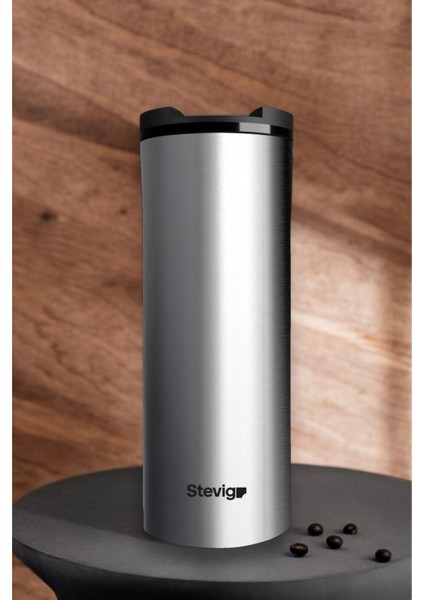 2 Go Paslanmaz Çelik Termos Bardak 400 ml Travel Mug Inox ST-200