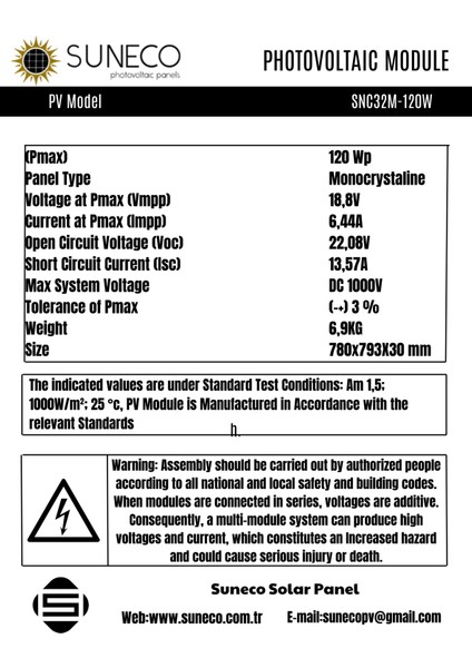 120W 125W Watt Half-Cut Monokristal Solar Güneş Paneli A Sınıf 12 Volt