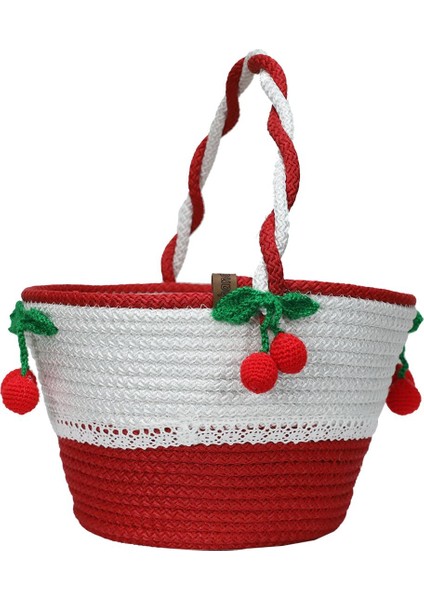 El Işçiliği Hasır Jüt Ip Sepet 30*26 cm - 6135