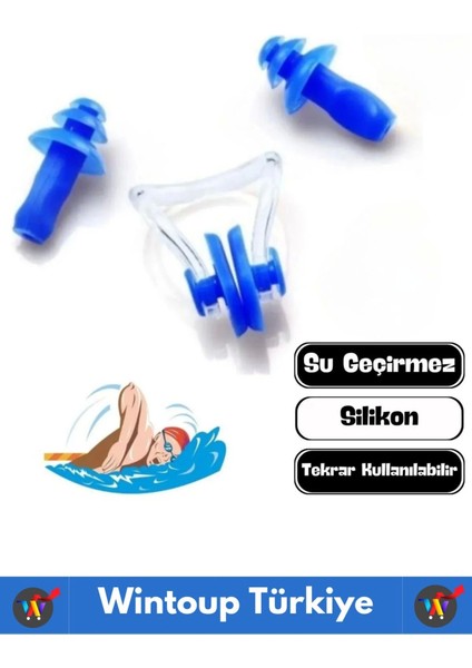 Premium Silikon Su Geçirmez Gürültü Önleyici Deniz Havuz Kulak Burun Tıkayıcı Set 2 Adet fiyatları
