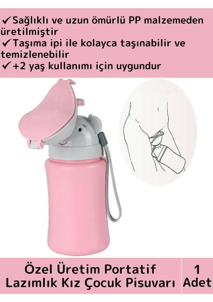 Özel Üretim Dayanıklı Sağlıklı Pp Malzeme +2 Yaş Portatif Taşıma Ipli Kız Çocuk Lazımlık Pisuvar