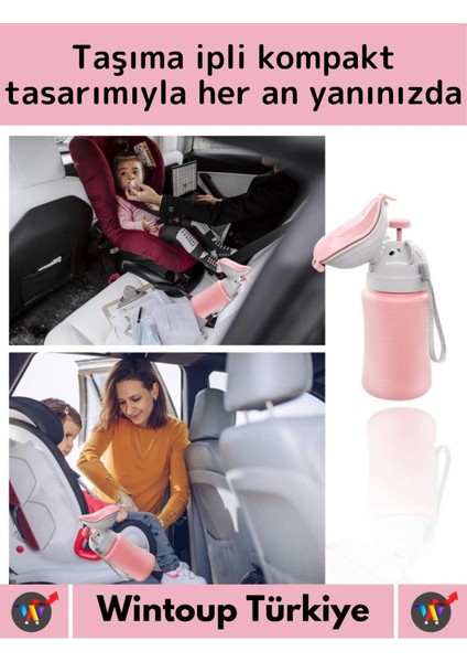 Özel Üretim Dayanıklı Sağlıklı Pp Malzeme +2 Yaş Portatif Taşıma Ipli Kız Çocuk Lazımlık Pisuvar