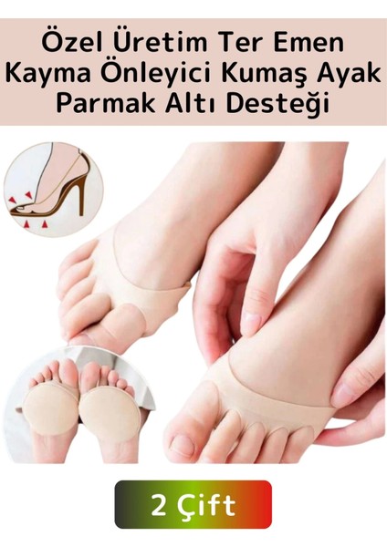 Premium Yüksek Kaliteli Ortopedik Kayma Önleyici Ter Emici Ayak Parmak Altı Desteği 2 Çift