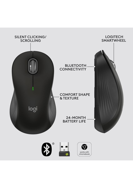 Signature M550 L | Wireless Mouse | Graphite | Ithalatçı Garantili