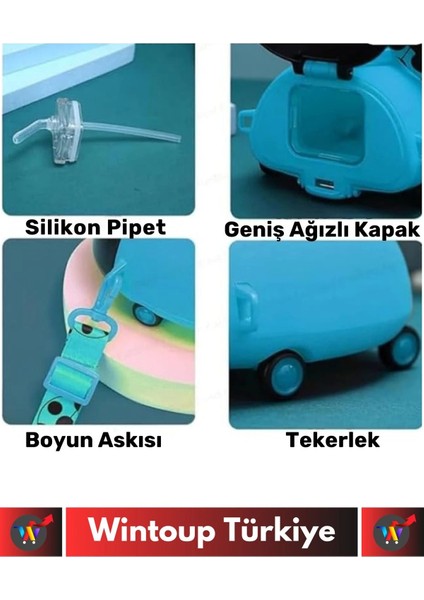 Premium Yüksek Kaliteli Sızdırmaz Su Matarası Sevimli Uğur Böceği Askılı Suluk Matara 550 ml fırsatları