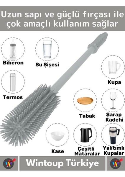 Özel Üretim Yüksek Kaliteli Çevre Dostu Uzun Saplı Kavanoz Bardak Biberon Temizleme Fırçası 33 cm fiyatları