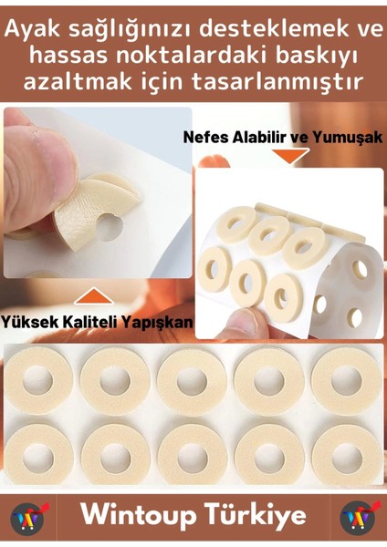 Gündelik Kullanıma Uygun Konforlu Ayak Baskı Azaltıcı Sünger Yastık Ayak Nokta Pedi 30 Adet