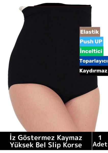 Özel Iz Göstermez Kayma Önleyici Silikonlu Toparlayıcı Etkili Masaj Özellikli Yüksek Bel Slip Korse